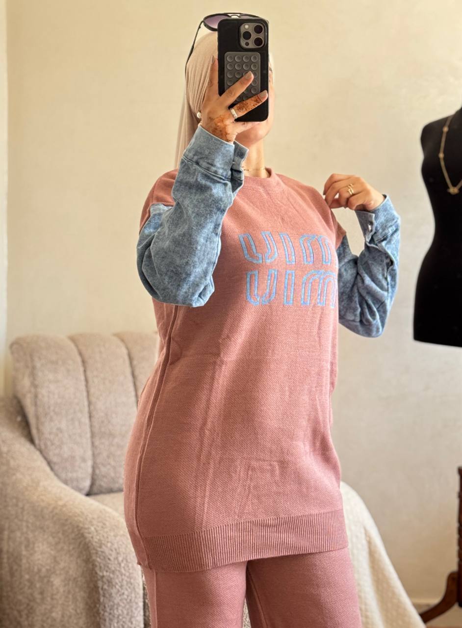 طقم نسائي أنيق بقطعتين – توب BBT تركيا بجودة ممتازة