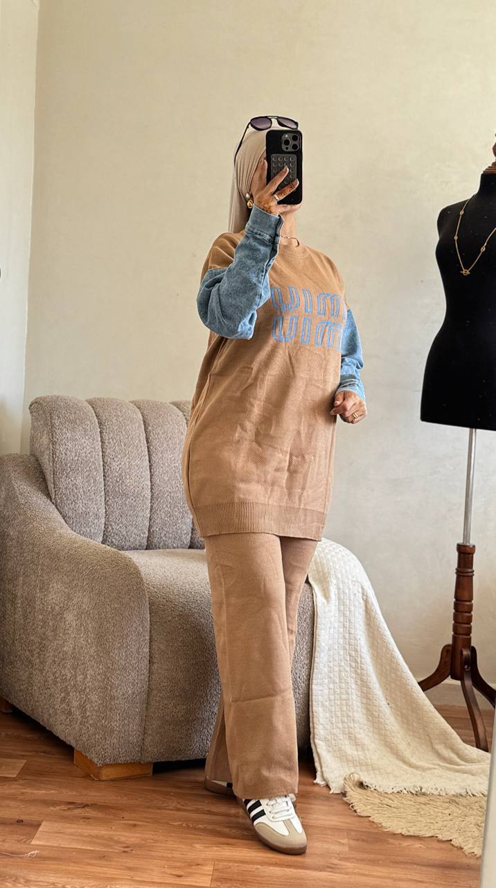 طقم نسائي أنيق بقطعتين – توب BBT تركيا بجودة ممتازة