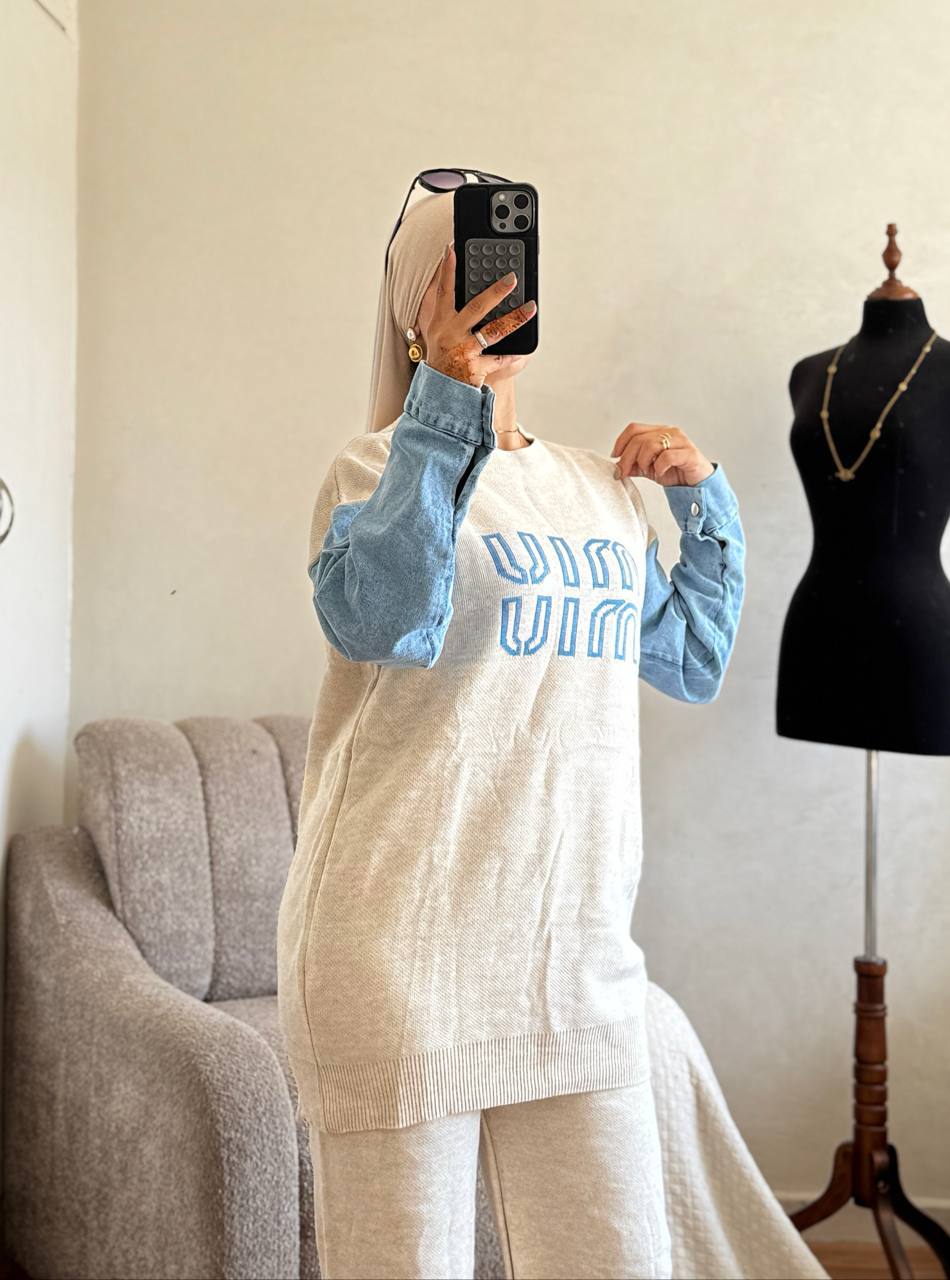 طقم نسائي أنيق بقطعتين – توب BBT تركيا بجودة ممتازة