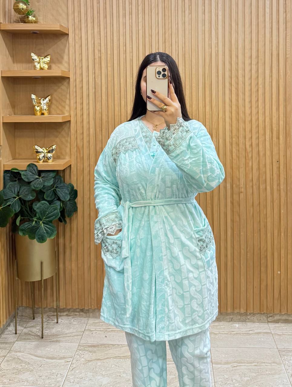 طقم بيجامة نسائي 3 قطع – جديد